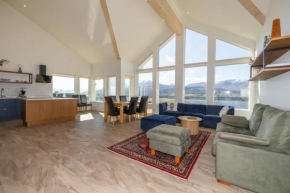 Villa in Akureyri with a hot tub and scenic view